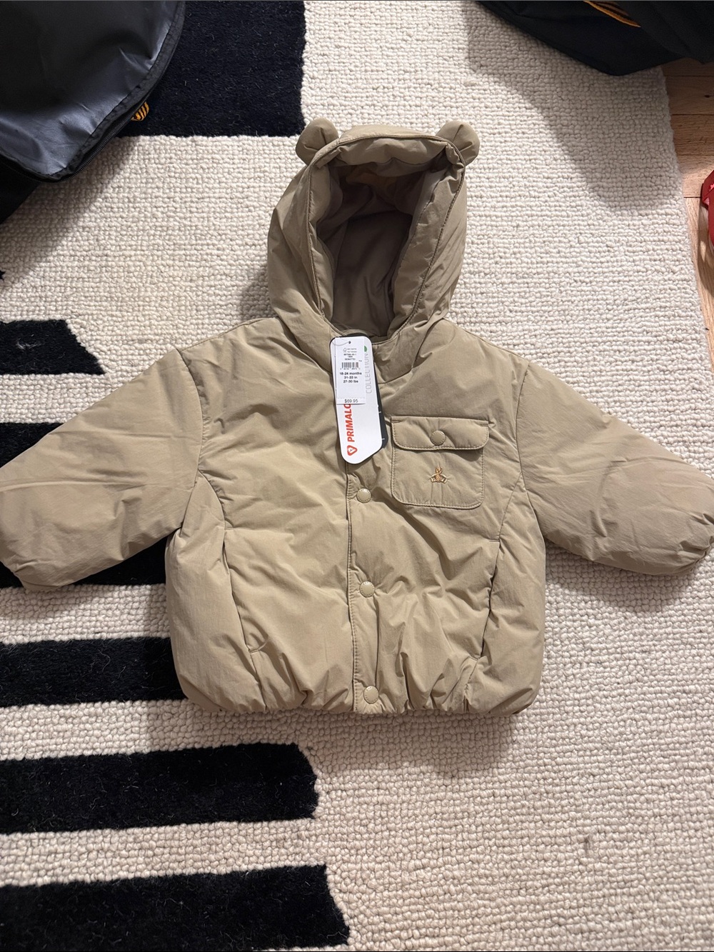 Toddler Puffy Hooded Coat with Bear Ears - Tan Gap 18-24